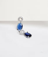 Silver with Sapphire Crystal Drop Earrings