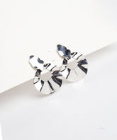 Silver Rippled Open Circle Earrings