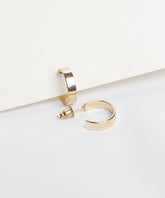 Gold Classic Flat Band Hoops Earrings