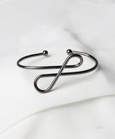 Platinum Black Infinity Open Cuff Bracelet