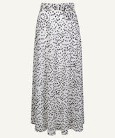 White Polka Dot Flared Skirt