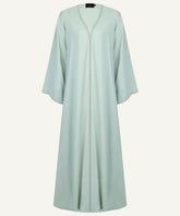 Pastel Green Pearl Cardigan Abaya