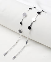 Silver Enamel Circle Bracelet