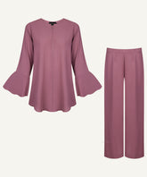 Dusty Rose Bell Sleeve Matching Set