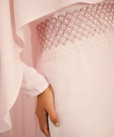 Pink Peach Overlay Cape Gown