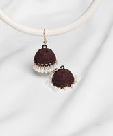 Matte Mahogany Dome Jhumka Earrings