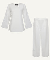 White Wrap Style Short-Length Matching Set