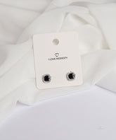 Black Square Stud Earrings