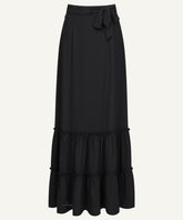 Black Tiered Flared Skirt