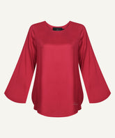 Chili Pepper Bell Sleeve Basic Blouse