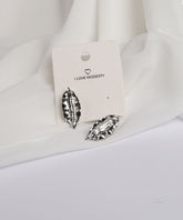 Silver Sculpted Leaf Earrings