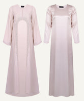 Crystal Pink Cove Cut Abaya