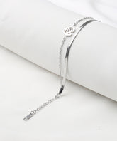 Silver Rose Duo Chain Bracelet