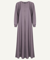 AYA Ash Purple Pleated Front Button Abaya