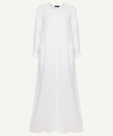 White Side Panel Button Down Abaya