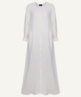 White Side Panel Button Down Abaya