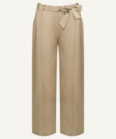 Nude Brown Wide-Legged Front Double Seam Trousers