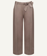 Pale Taupe Wide-Legged Front Double Seam Trousers