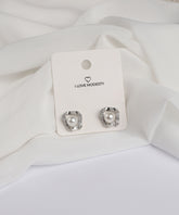Silver Pearl Crest Stud Earrings