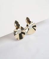 Gold Rippled Open Circle Earrings