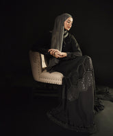 Pearl Embroidered Black Glam Panel Dress