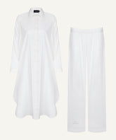 Off White Double Button Shirt Matching Set