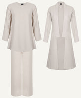 Creamed Mushroom Cardigan Matching Set