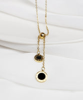 Gold with Black Coin Necklace