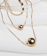 Gold Triple Layered Bold Orb Necklace