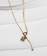 Gold Mixed Chain Toggle Necklace