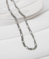 Silver Sculpted Link Chain Necklace