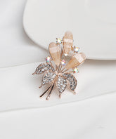 Gold Shimmer Bloom Brooch Pin