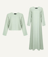 Sweet Mint Button Down Jacket with Slip Dress Matching Set