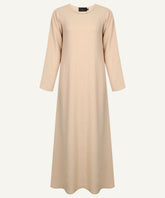 Beige Full Sleeve A-Line Slip Dress