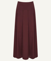 Maroon Box Pleated Skirt