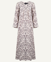 Taupe Printed Button-Down A-Line Abaya