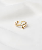 Gold Pave Nail Wrap Ring
