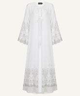 Embroidered Heart White A-Line Cardigan