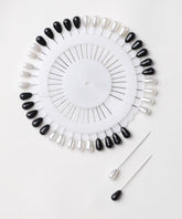 Black & White Oval Head Long Hijab Pins