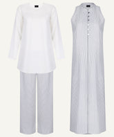 Striped Print Halter Midi-Length Matching Set