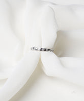 Silver Stone Cut Band Ring