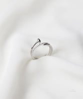 Silver Pave Nail Wrap Ring