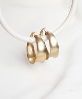Matte Gold Wide Hoop Earrings