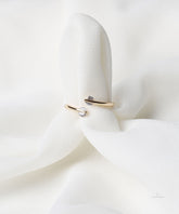 Gold Open Duo Round Stone Ring