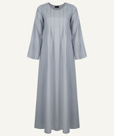 Soft Blue Front Pleated Abaya