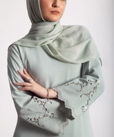 Embroidered Cut Sweet Mint A-line Dress