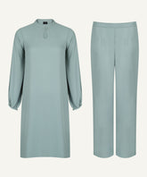 Blue Surf Volume Sleeve Midi-Length Matching Set