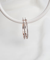 Rose Gold Pave Crystal Hoop Earrings