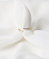 Gold Open Duo Triangle Stone Ring