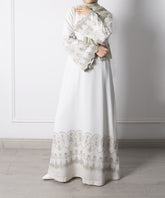 Embroidered Heart White A-line Dress